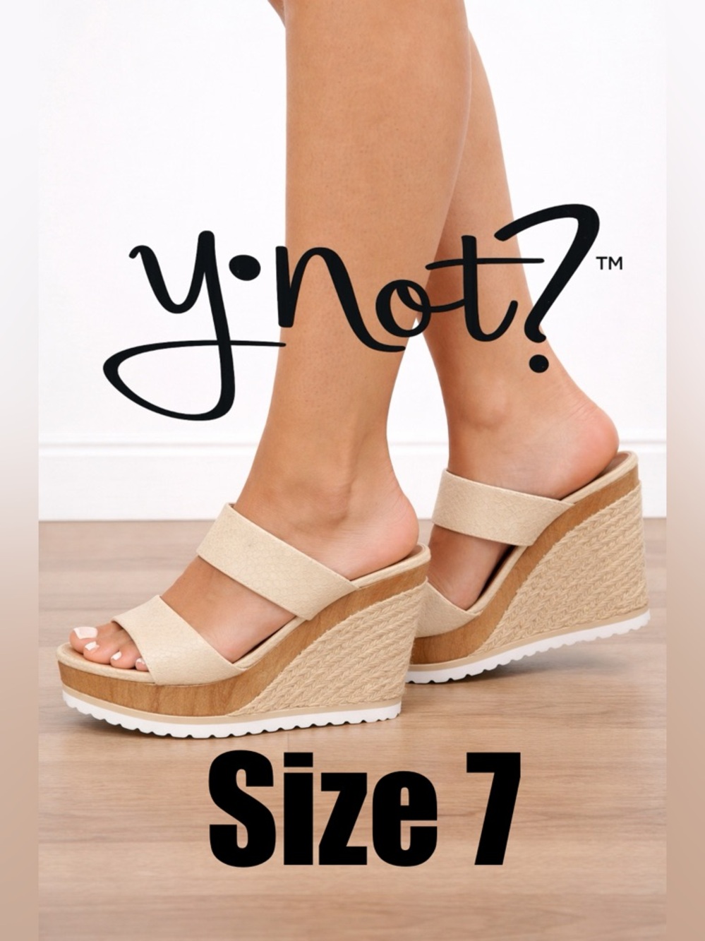 🧡🧡🔥 Y Not? Platform Wedge Sandals Size 7 NWOT Espadrille Heel Summer